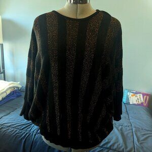 Lane Bryant Sweater - Black and Metallic Gold - holiday, sparkle